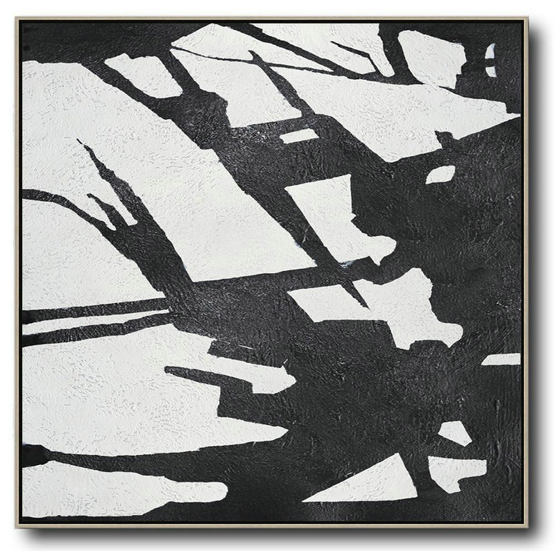 Extra Large Textured Painting On Canvas,Oversized Minimal Black And White Painting - Huge Abstract Canvas Art